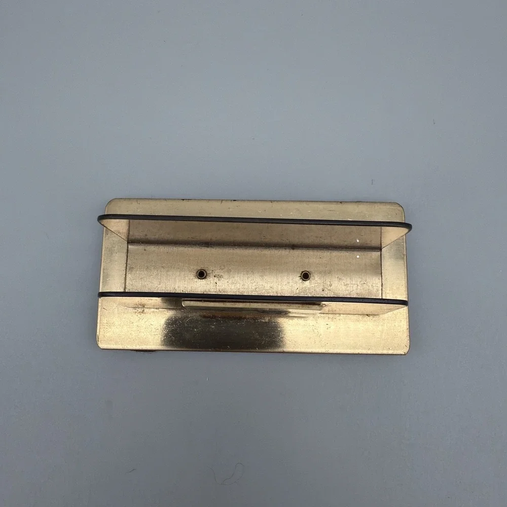 Vintage Barlow Brass Baseball Card Letter Holder Desk Organizer Made In USA